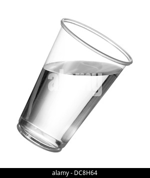 Glass of water in a plastic pint glass Stock Photo