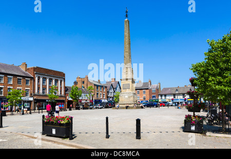 Shops in the historic old Market Place, Ripon, North Yorkshire, England, UK Stock Photo