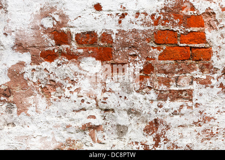 background from abandoned painted brick wall Stock Photo