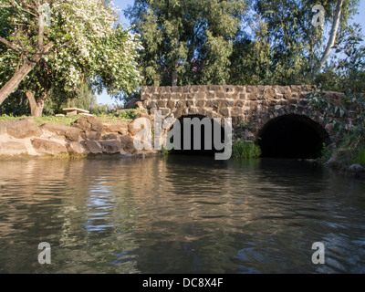 Israel. The remains of an old flour mill at the Jordan River park. Stock Photo