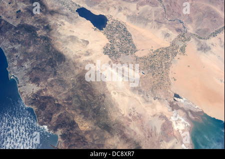 Aerial view of Colorado river delta, El Golfo Biosphere Reserve, Baja