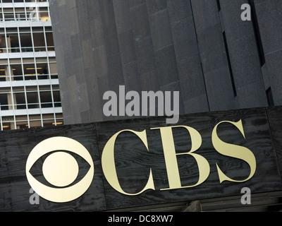 CBS Sign Logo and Building, NYC Stock Photo