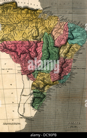 Map of Brazil 1822 Stock Photo