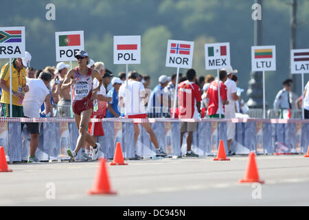 Moscow, Russia. 11th August 2013. Moscow, Russia. 11th Aug, 2013. Takumi Saito (JPN) Athletics : Takumi Saito of Japan competes in the men's 20km Walk at the 14th IAAF World Athletics Championships Moscow 2013 in Moscow, Russia . Credit:  Takashi Okui/AFLO/Alamy Live News Stock Photo