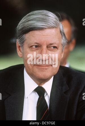 German chancellor Helmut Schmidt (SPD), photographed on the 4th of May in 1982 in Bonn. Stock Photo