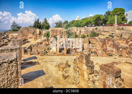 ancient ruins in district of Punic Byrsa, Carthage, Tunisia Stock Photo