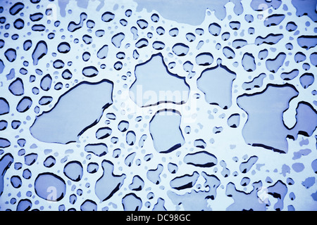 Blue water drops background texture Stock Photo