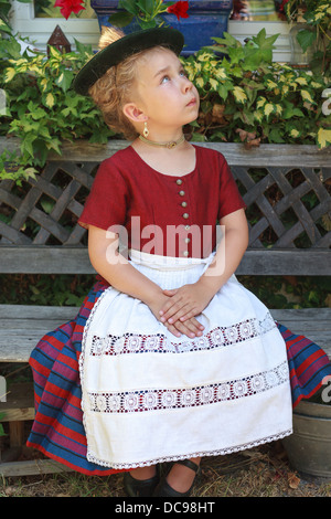 Portrait of a young Bavarian girl in a dirndl Stock Photo