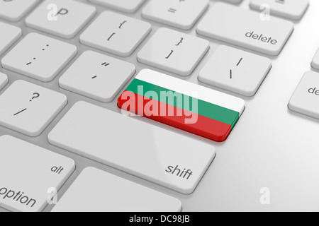 3d render of bulgarian flag button with soft focus Stock Photo