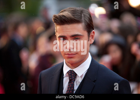 Actor Zac Efron attends 'The Lucky One' European film premiere at the Bluebird on April 23, 2012 in London, England. Stock Photo