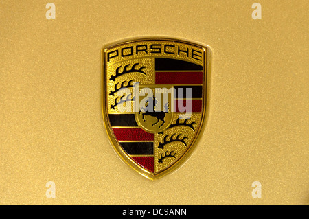 Porsche logo on a car Stock Photo