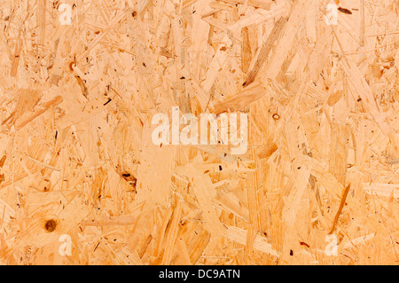 Oriented strand board or OSB board, wooden board made from compressed rough wood chips Stock Photo