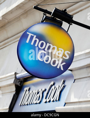 Thomas Cook Travel Agents Shop Sign, Marble Arch, London, UK. Stock Photo