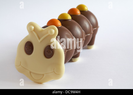 Marks & Spencer Colin the Caterpillar - hollow milk & white chocolate caterpillar isolated on white background Stock Photo