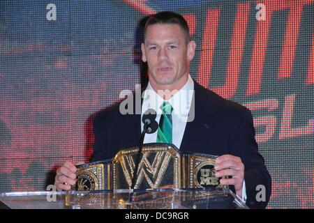 Los Angeles, California, USA. 13th August 2013. John Cena attends First Ever WWE Summerslam Press Conference on 13th August 2013 at The Beverly Hills Hotel, Beverly Hills, CA.USA.(Credit Image: Credit:  TLeopold/Globe Photos/ZUMAPRESS.com/Alamy Live News) Stock Photo