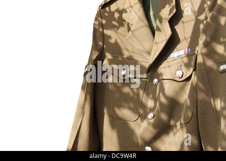 British army military uniform isolated on white background. Stock Photo