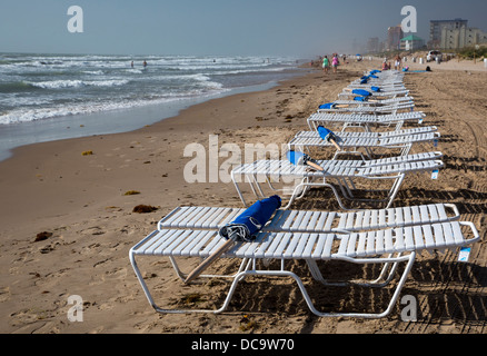 South Padre Island, Texas - Beach chairs. Stock Photo