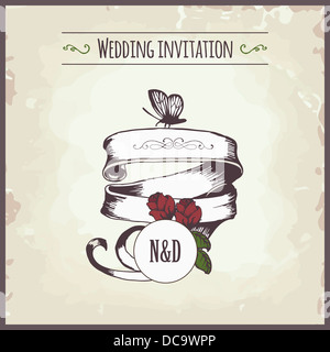 wedding invitation card template Stock Photo