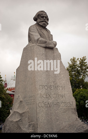 Karl Marx Monument in Teatralnaya Square Moscow Russia Stock Photo