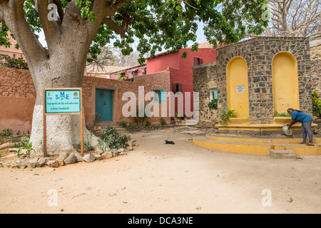 Place Urbain Alexandre Diagne, Mayor of Goree 1996-2001, Goree Island, Senegal. Stock Photo