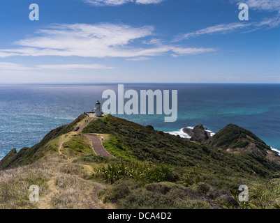 dh Cape Reinga Lighthouse CAPE REINGA NEW ZEALAND People  lighthouse Tasman Sea and South Pacific Ocean meet northland Stock Photo