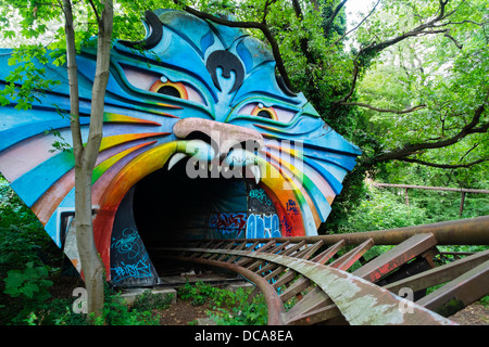 Abandoned former amusement park at Spreepark in Berlin Germany Stock Photo