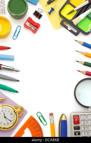 school and office supplies isolated on white background Stock Photo