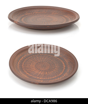 empty ceramic plate isolated on white Stock Photo