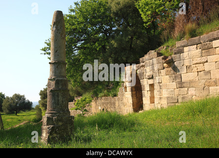 Apollonia, Illyria, a ancient greek city in Albania, pillar for the god Apollo Stock Photo
