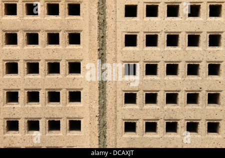 Abstract textured background of building air bricks. Stock Photo