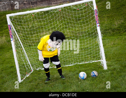 Billy Brewer the Burton Albion Mascot in goal at a Charity event at Tutbury Castle, Staffordshire, England, UK Stock Photo