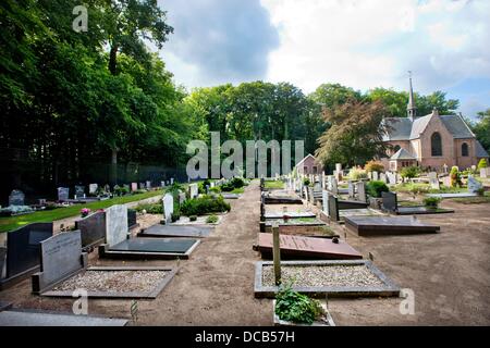 A general view of the cemetery and the Stulp Church where Prince Friso of The Netherlands will be buried friday 16 August in Lage Vuursche, The Netherlands, 14 August 2013. Photo: Patrick van Katwijk / NETHERLANDS AND FRANCE; OUT Stock Photo
