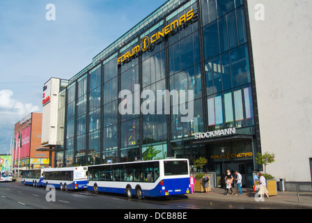 Traffic on 13 Janvara iela street in front of Stockmann shopping centre complex central Riga Latvia the Baltic States northern E Stock Photo