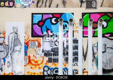 Graffiti street art near the Pompidou Centre, Paris France Stock Photo