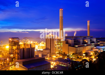 Power station at night Stock Photo