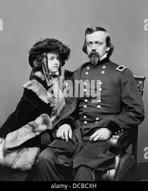 CHARLES  POMEROY STONE (1824-1887)  US Army officer with daughter Hettie in 1863 Stock Photo