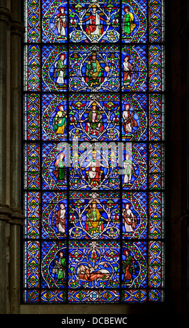 Stained glass window, Canterbury Cathedral, Kent Stock Photo