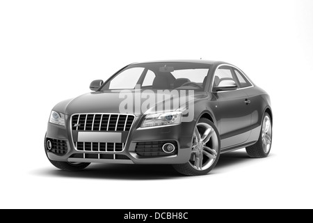 Black sport coupe car, on white background. Stock Photo