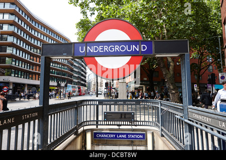 entrance to chancery lane underground station London England UK Stock Photo