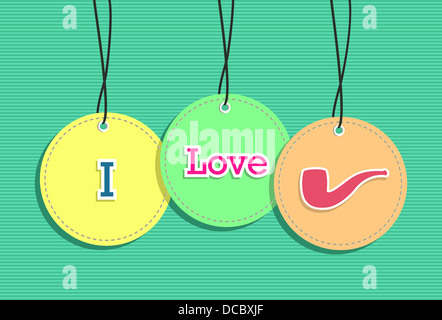 I love hipsters hang tags illustration set. Vector file layered for easy manipulation and custom coloring. Stock Photo