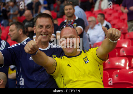 London, UK. 14th Aug, 2013. Scotland fans during the International match between England and Scotland, From Wembley Stadium, London. © Action Plus Sports/Alamy Live News Stock Photo