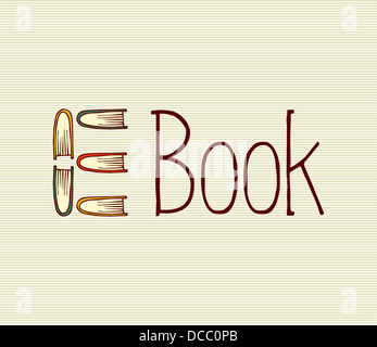 Retro electronic book text illustration. Vector file layered for easy manipulation and custom coloring. Stock Photo