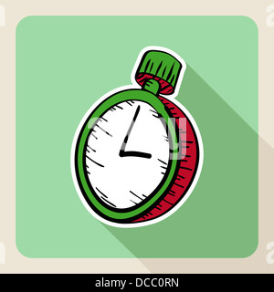 Sketch style real estate stopwatch flat icon. Vector file layered for easy editing. Stock Photo