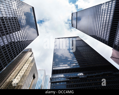 Long angle view on Toronto downtown TD towers high rise office buildings. Canada. Stock Photo
