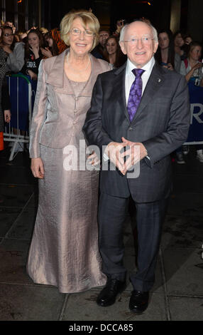 Michael D. Higgins and Sabina Coyne Celebrities outside the RTE studios for The Late Late Show Dublin, Ireland - 30.09.11 Stock Photo