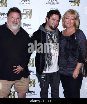 Phil Margera, Bam Margera and April Margera Jackass star Bam Margera celebrates his birthday at Studio 54 inside the MGM Grand Resort and Casino Las Vegas, Nevada - 01.10.11 Stock Photo