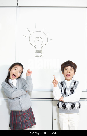 girl and boy student with ideas Stock Photo