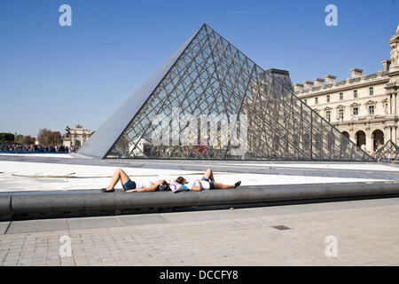 Hot Weather in Paris People enjoying the hot sunshine in Paris Paris, France - 03.10.11 Stock Photo