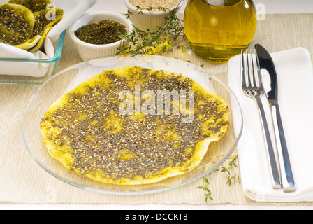 lebanese manouche or manoushe Stock Photo