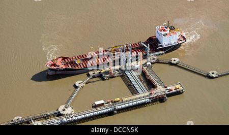 aerial view of the MV Nornisse boat at Immingham docks in Lincolnshire Stock Photo